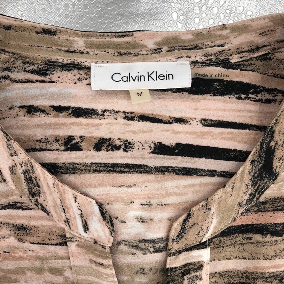 Calvin Klein Womens Size Medium Button-Up Roll Tab Sleeves Blouse Professional - Picture 8 of 9